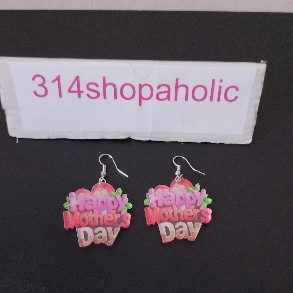Pierced "Happy Mother's Day" Earrings